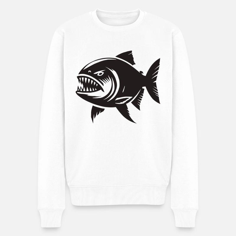 piranha - Pull Premium bio Homme - blanc