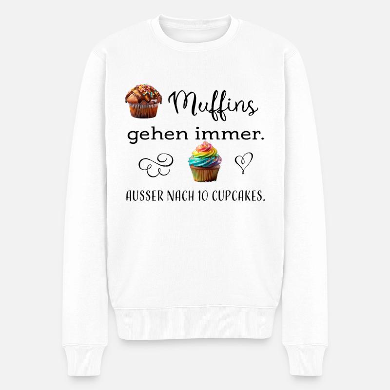 Muffin Cupcake sw - Männer Premium Bio Pullover - Weiß