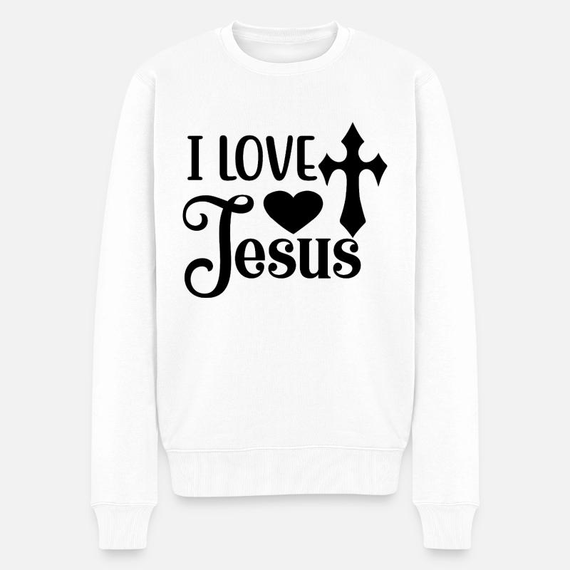 Aimer comme Jésus - Pull Premium bio Homme - blanc