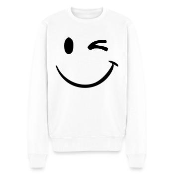 smile - Men's Premium Organic Jumper - white - Front - Thijin (182cm)