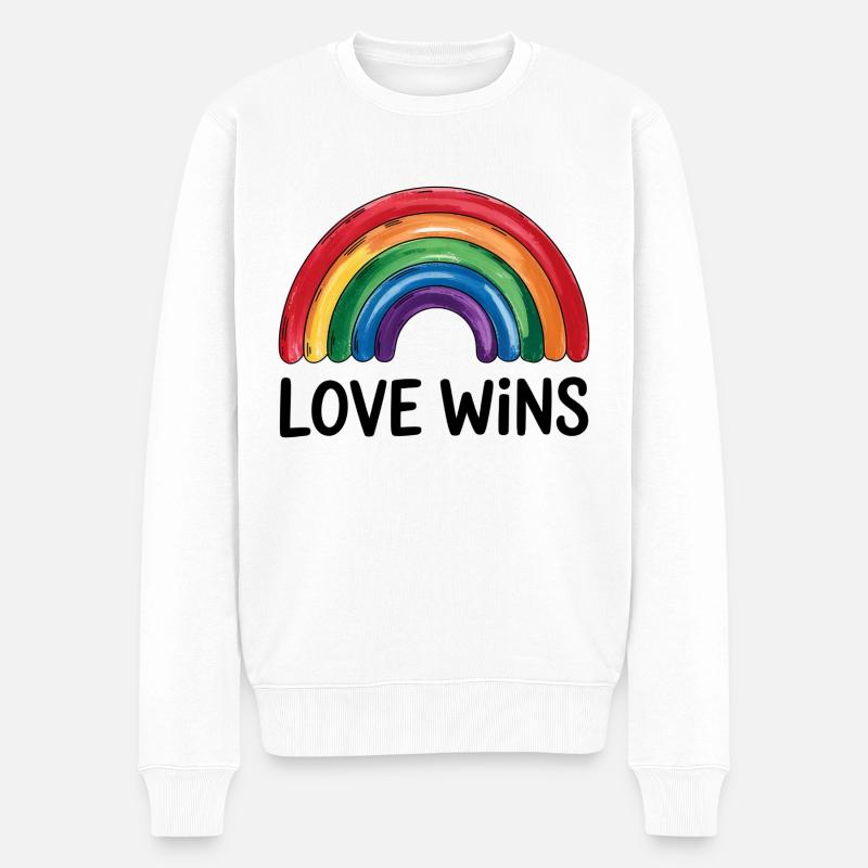 Love Graphic Love gewinnt Rainbow - Männer Premium Bio Pullover - Weiß