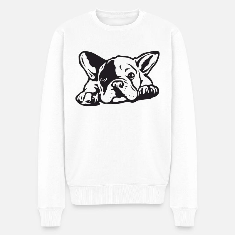 bouledog francais - Pull Premium bio Homme - blanc