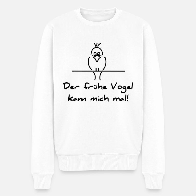 Früher Vogel - Männer Premium Bio Pullover - Weiß
