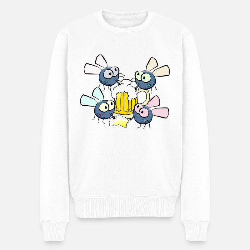 Bière et mouches - Pull Premium bio Homme - blanc