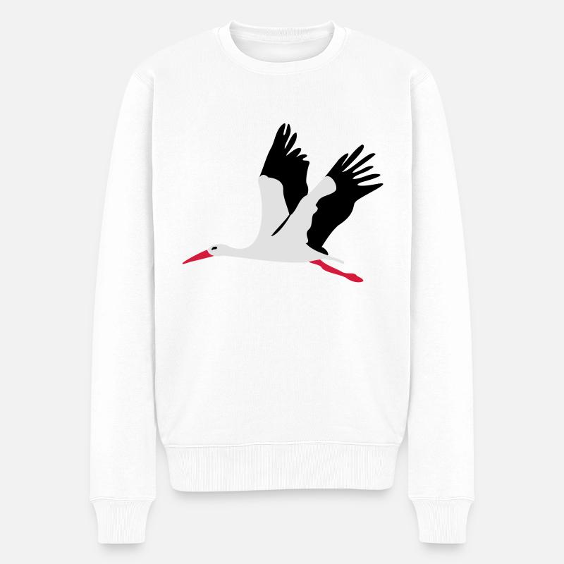 Storch - Männer Premium Bio Pullover - Weiß