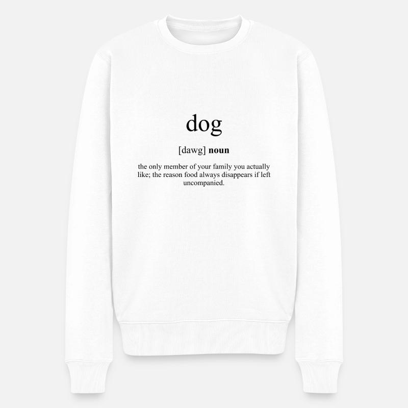 Dog (Hund) Definition Dictionary - Männer Premium Bio Pullover - Weiß
