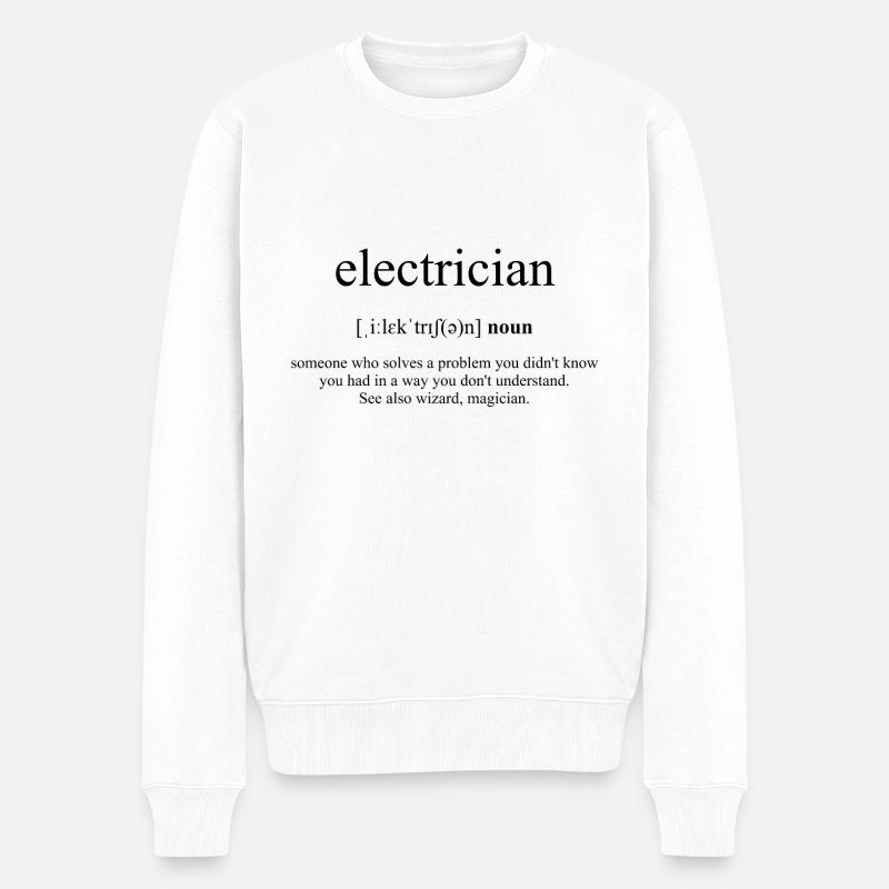 Dictionnaire des définitions d'électricien - Pull Premium bio Homme - blanc