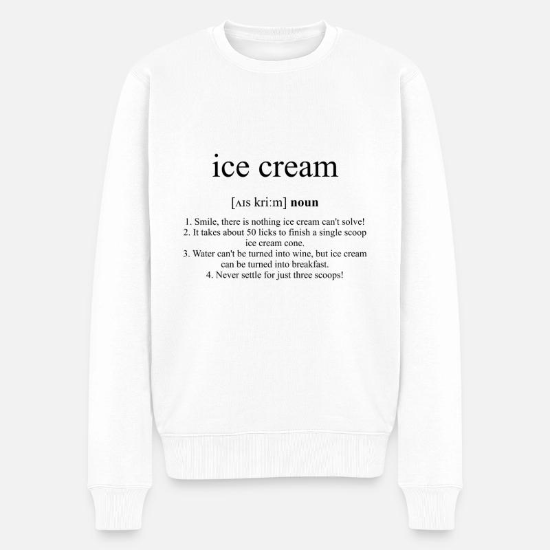 Ice Cream (Eis) - Männer Premium Bio Pullover - Weiß