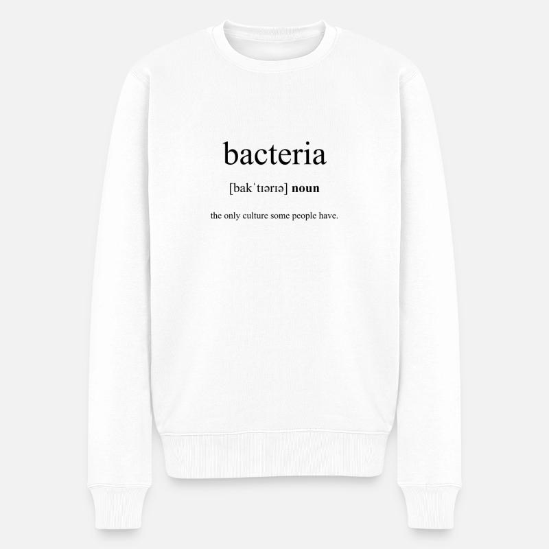 Bacteria (Bakterien) Definition Dictionary - Männer Premium Bio Pullover - Weiß