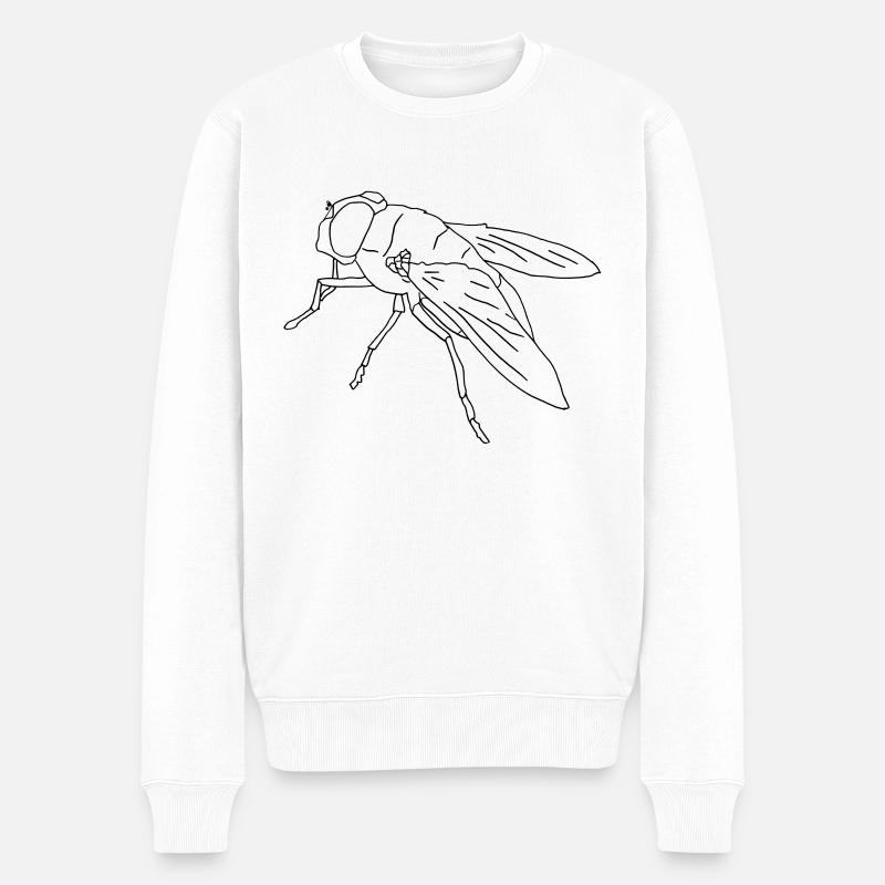 Fliege fly Riesenfliege - Männer Premium Bio Pullover - Weiß