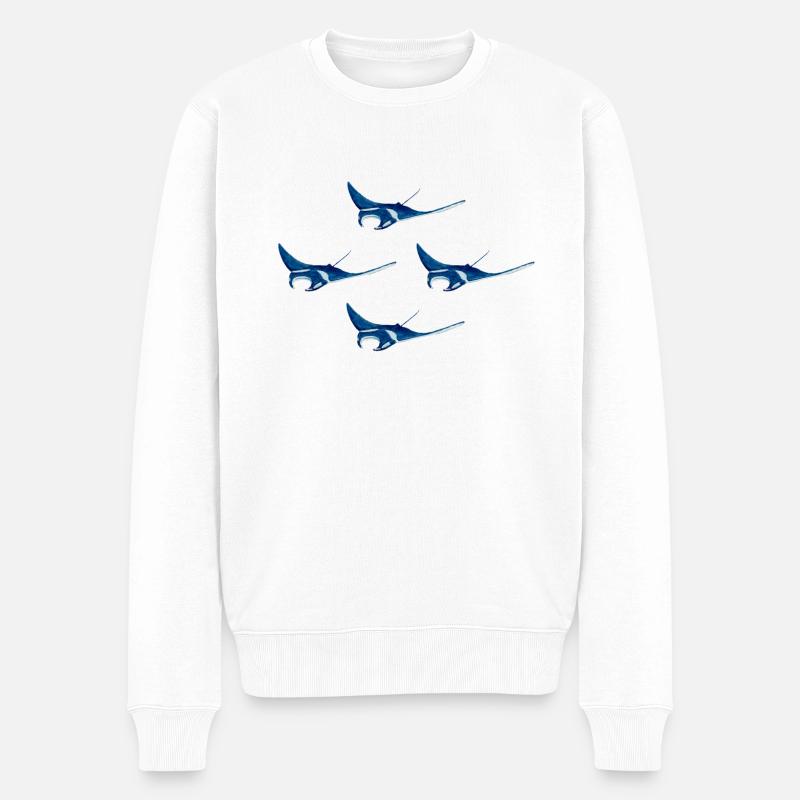 4 Mantarochen - Männer Premium Bio Pullover - Weiß