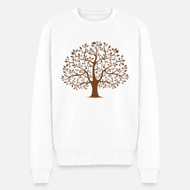 Baum - Männer Premium Bio Pullover - Weiß