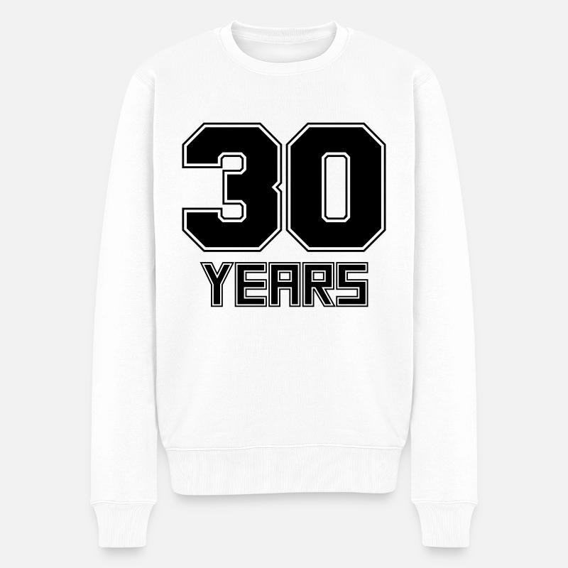 30 Jahre - Männer Premium Bio Pullover - Weiß