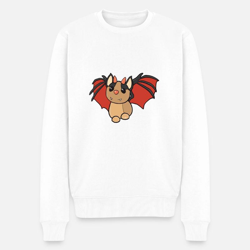 Fledermaus Drache Cartoon - Männer Premium Bio Pullover - Weiß