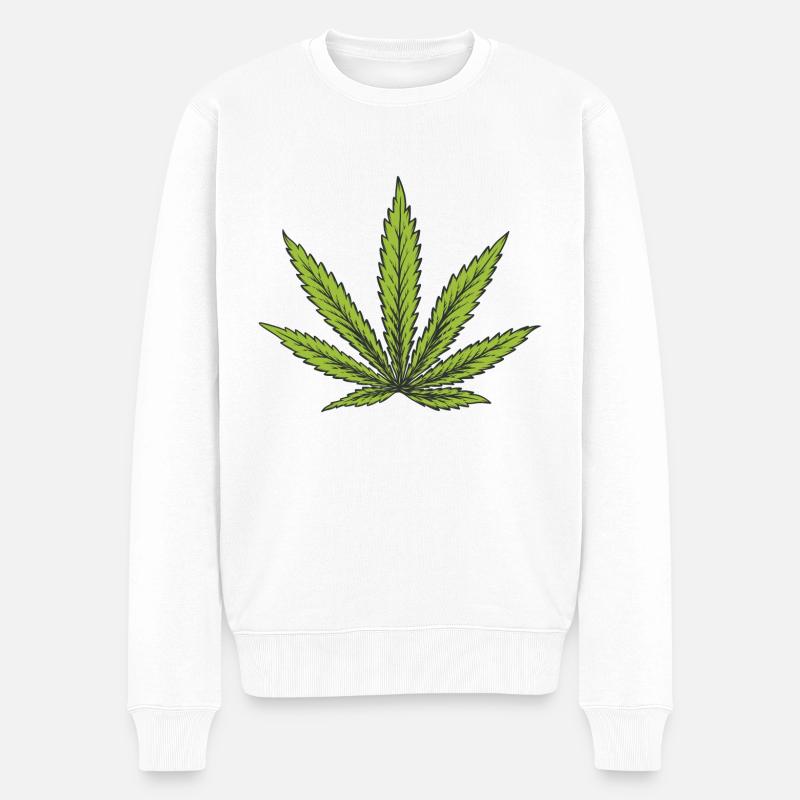 Feuille de cannabis - Pull Premium bio Homme - blanc