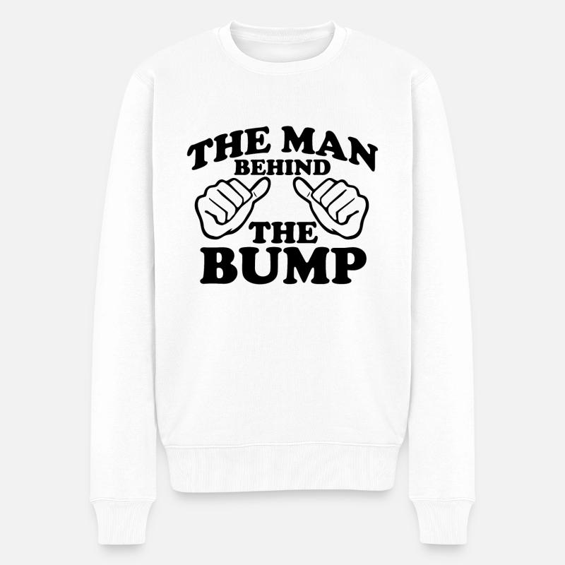 Der Mann hinter der Beule - Männer Premium Bio Pullover - Weiß