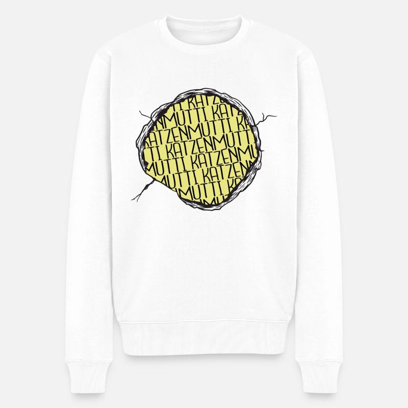 lustiger spruch glückskatze geschenk glamour - Männer Premium Bio Pullover - Weiß