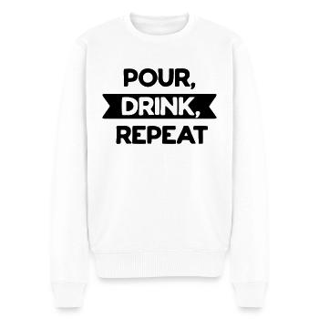 Verser la répétition de boisson - Pull Premium bio Homme - blanc - Devant - Thijin (182cm)