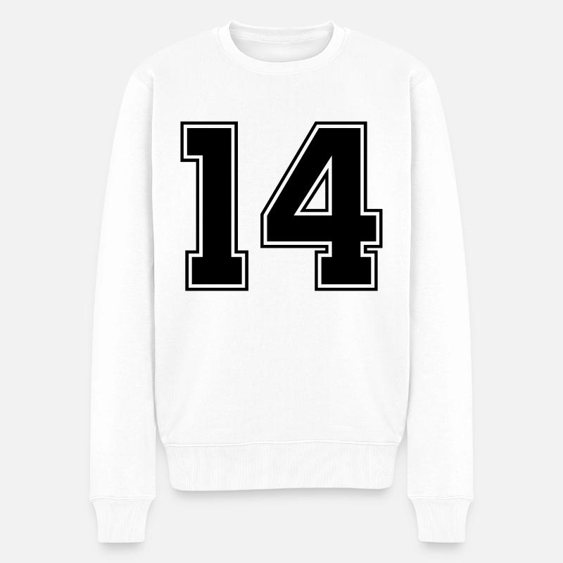 14 - Männer Premium Bio Pullover - Weiß