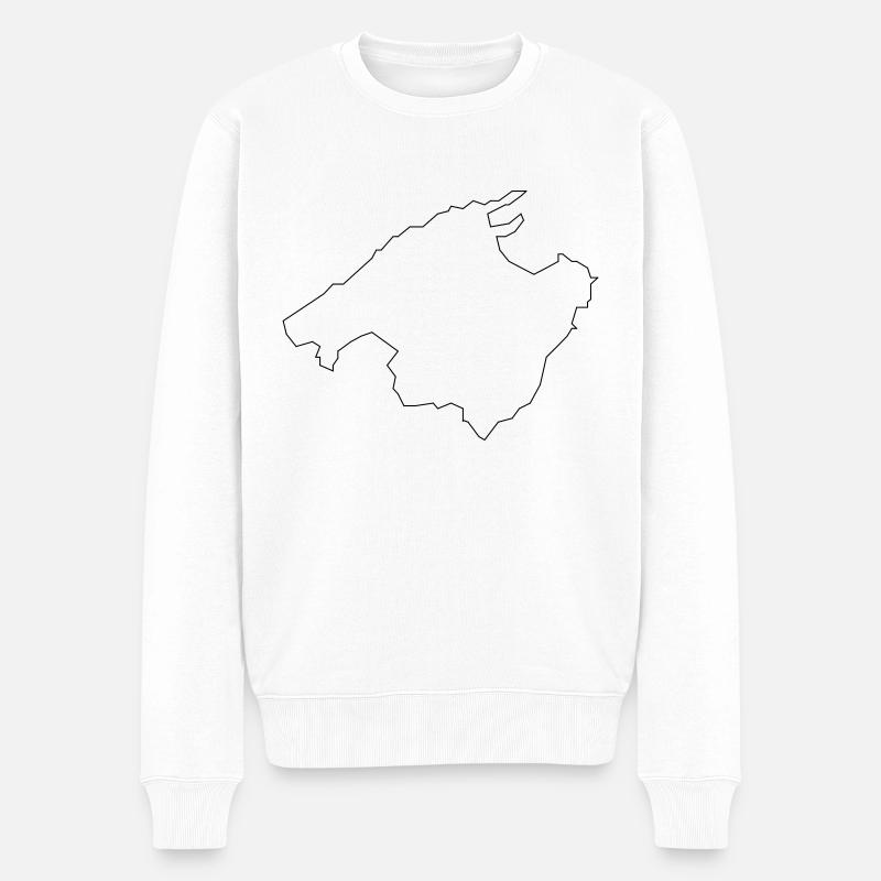 Mallorca Karte - Männer Premium Bio Pullover - Weiß