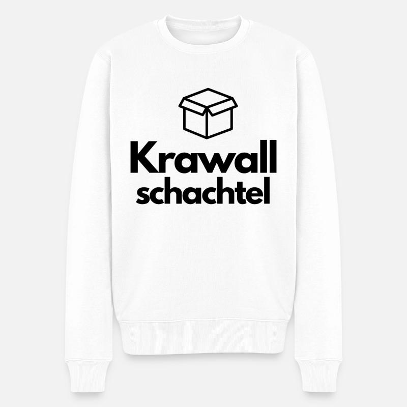 Krawallschachtel - Männer Premium Bio Pullover - Weiß