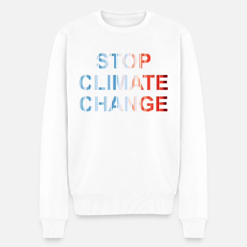 Stop den Klimawandel - No planet b - Männer Premium Bio Pullover - Weiß
