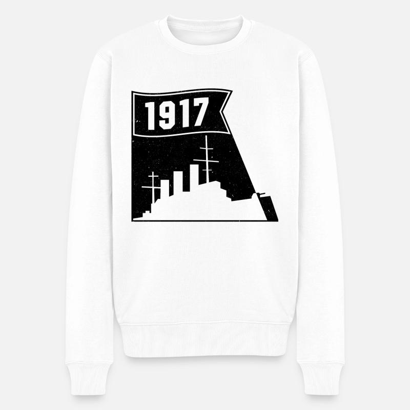 1917 Aurora Silhouette Geschenk Lenin UdSSR - Männer Premium Bio Pullover - Weiß