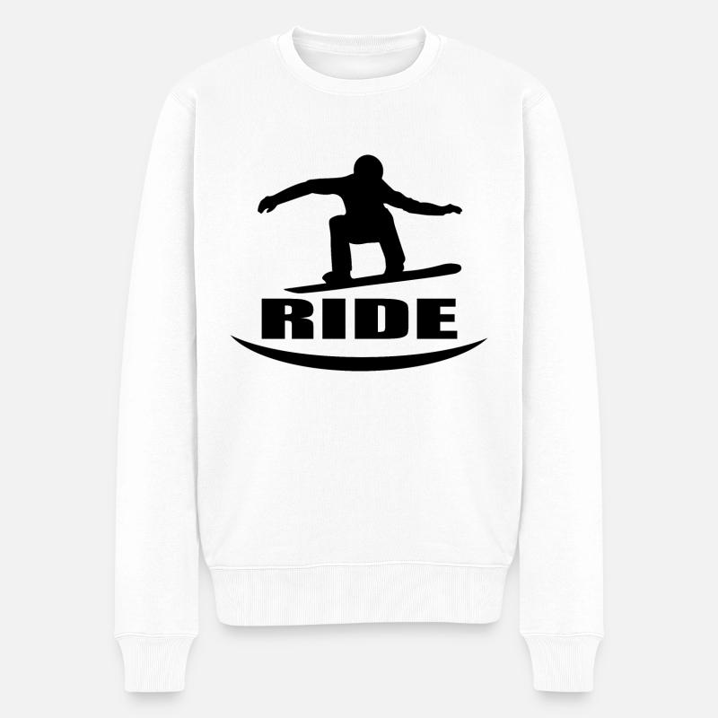 Snowboard Snowboarder - Männer Premium Bio Pullover - Weiß