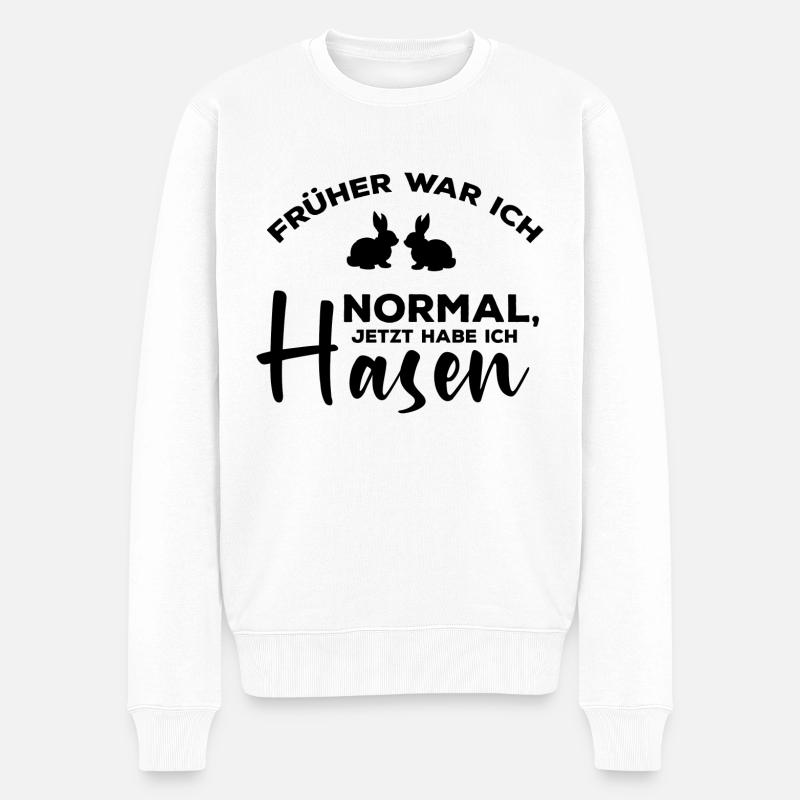 Geschenkideen für Hasenliebhaber - Männer Premium Bio Pullover - Weiß