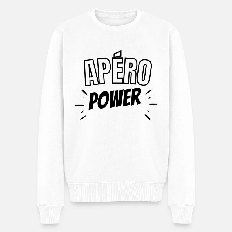 apéro power - Pull Premium bio Homme - blanc