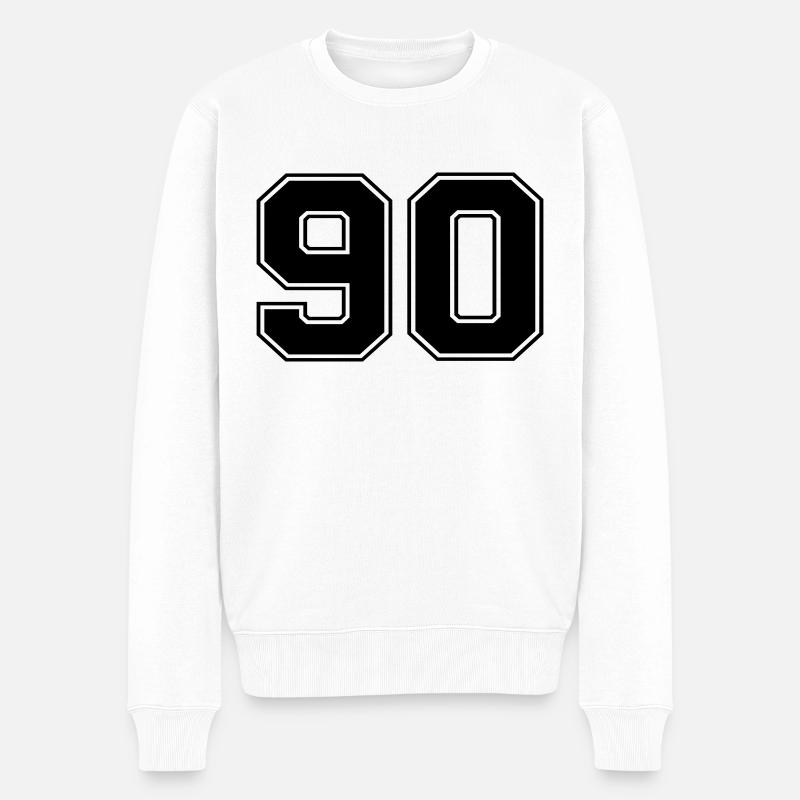 90 - Männer Premium Bio Pullover - Weiß