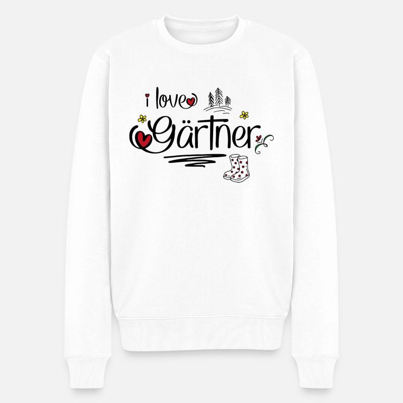 Gärtner - Männer Premium Bio Pullover - Weiß
