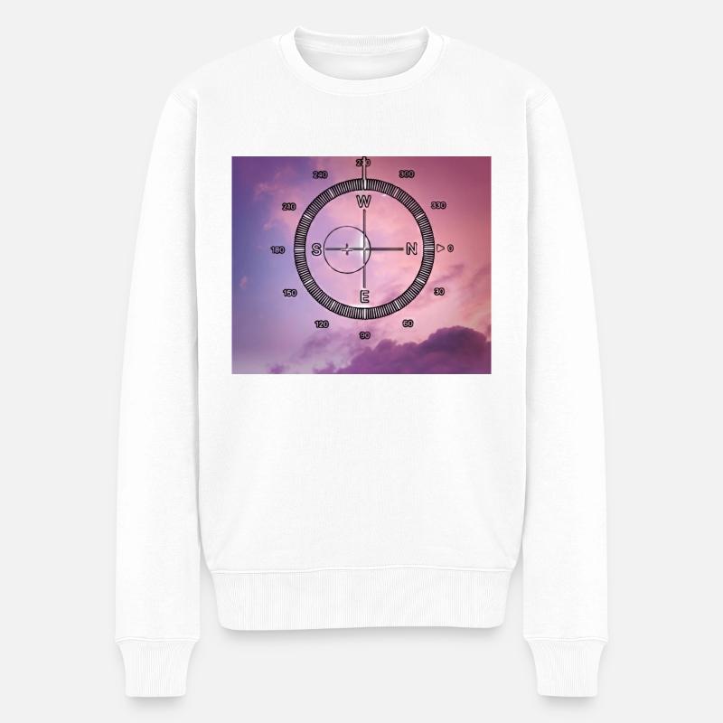Kompass von 270 - Männer Premium Bio Pullover - Weiß
