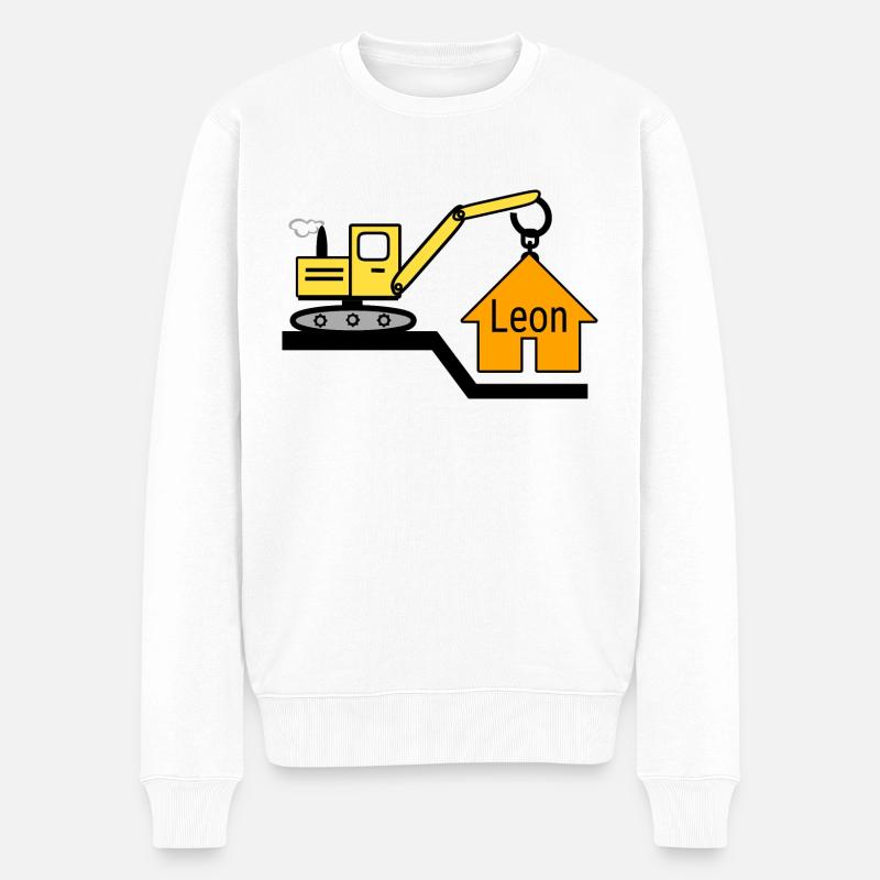 Bagger - Männer Premium Bio Pullover - Weiß