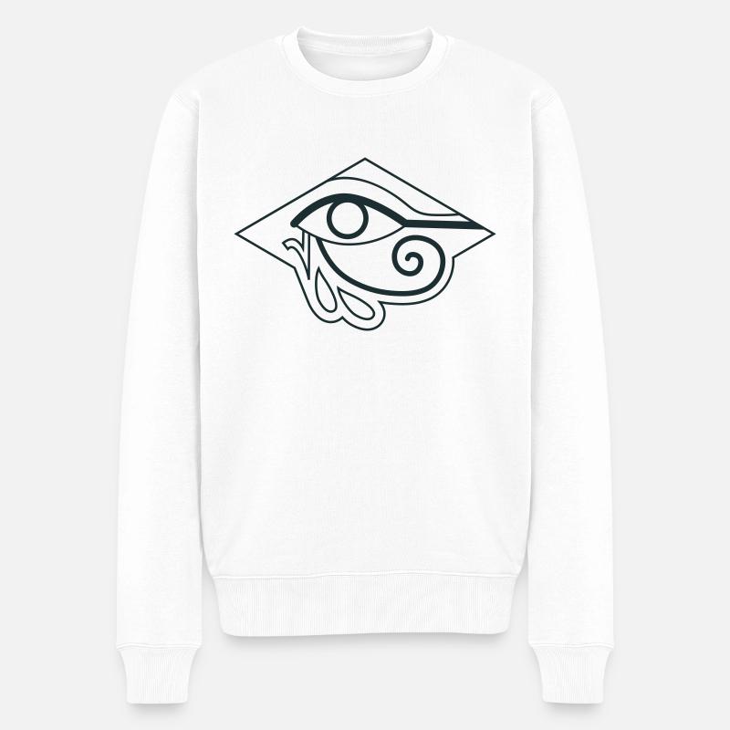 Auge von RA Ägyptisches Symbol - Männer Premium Bio Pullover - Weiß