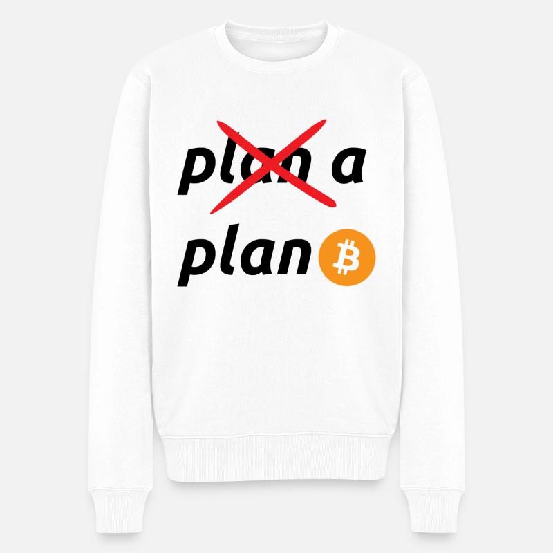 plan b bitcoin - Männer Premium Bio Pullover - Weiß