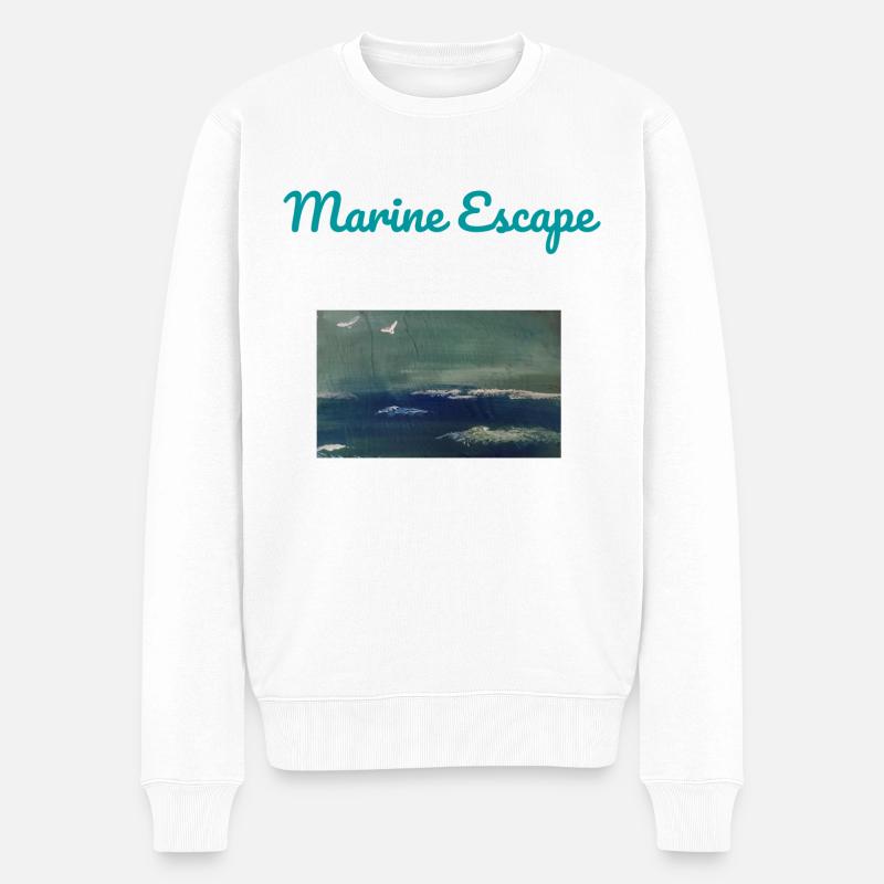 Marine escape - Pull Premium bio Homme - blanc