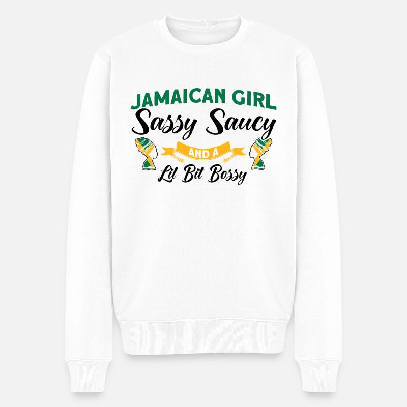 Jamaïque Drapeau Jamaïcain Cadeau - Pull Premium bio Homme - blanc