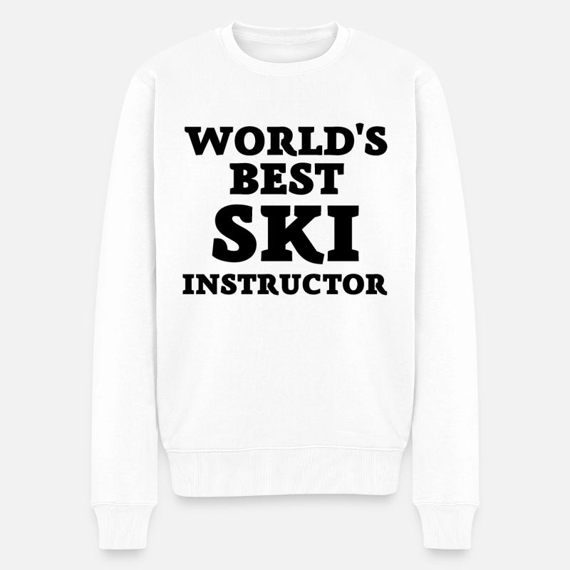 Meilleur moniteur de ski au monde - Pull Premium bio Homme - blanc