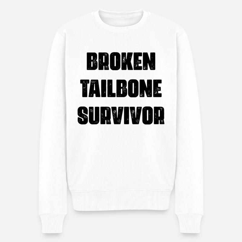 Survivant d’une fracture du coccyx - Pull Premium bio Homme - blanc