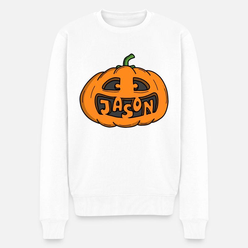Jason Halloween Kürbis - Männer Premium Bio Pullover - Weiß