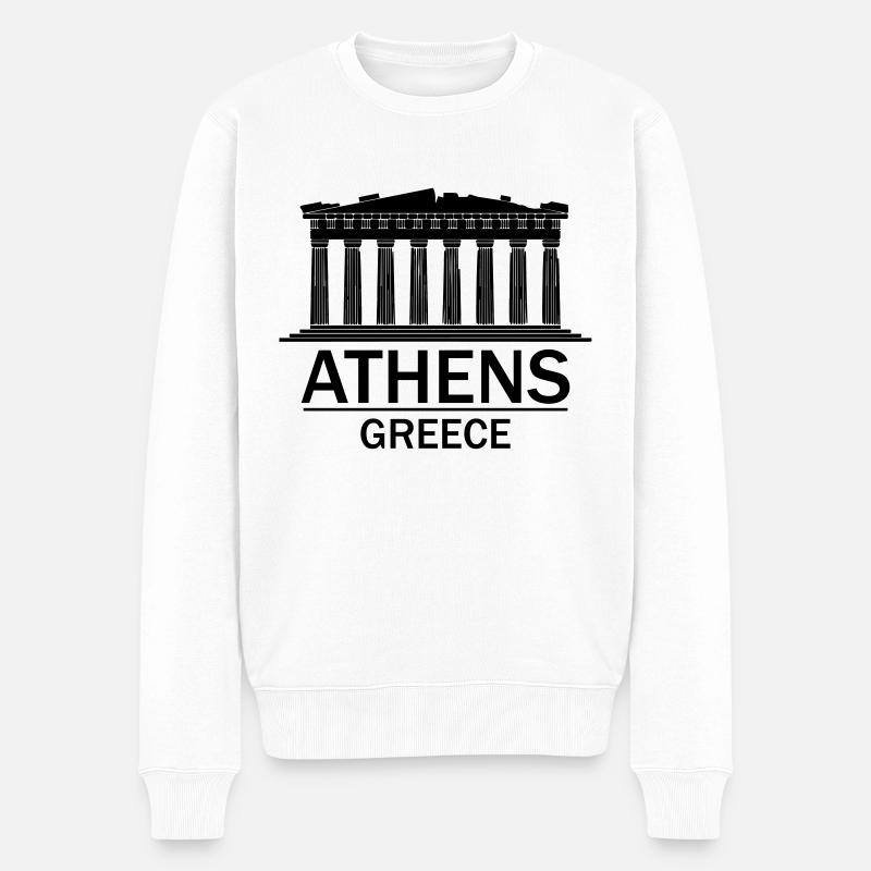 Athènes Grèce - Pull Premium bio Homme - blanc