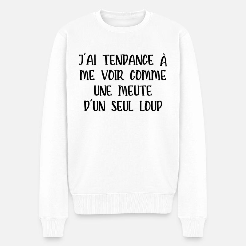 meute d'un seul loup - Pull Premium bio Homme - blanc