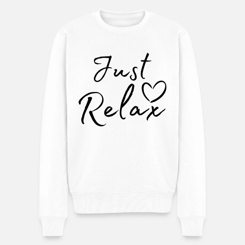 Just Relax - Männer Premium Bio Pullover - Weiß