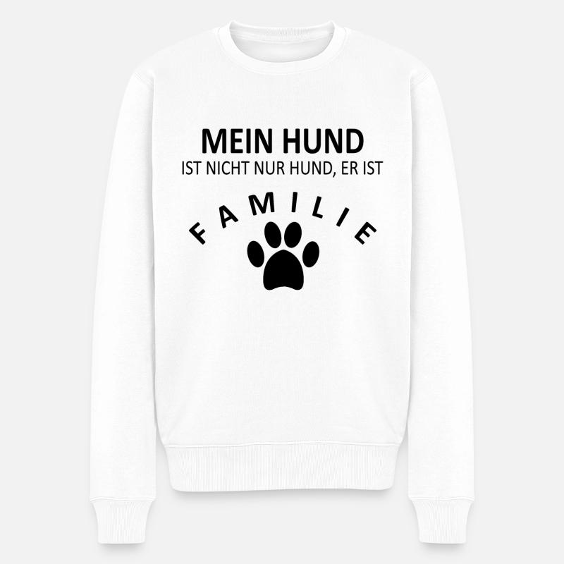 Dog Hund - Männer Premium Bio Pullover - Weiß