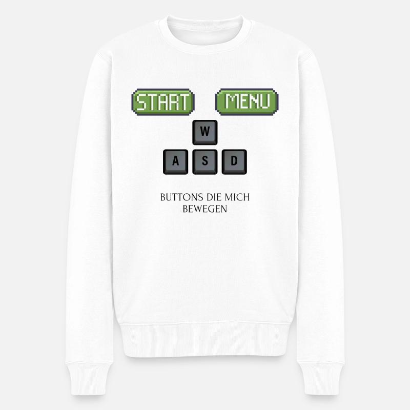 gaming x buttons - Männer Premium Bio Pullover - Weiß