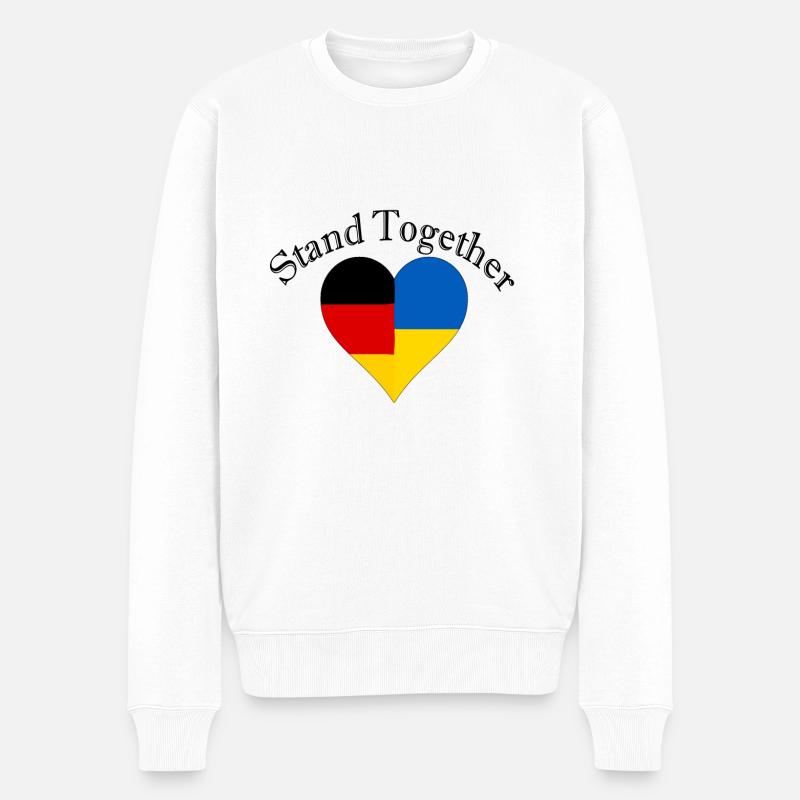 Ukraine Deutschland - Männer Premium Bio Pullover - Weiß