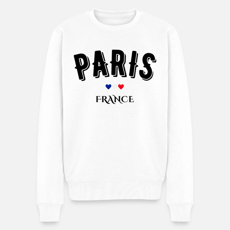 Paris Frankreich - Männer Premium Bio Pullover - Weiß