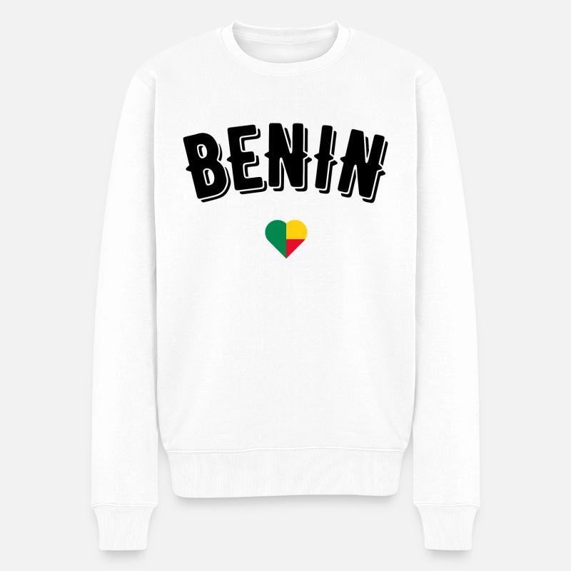 Benin - Männer Premium Bio Pullover - Weiß