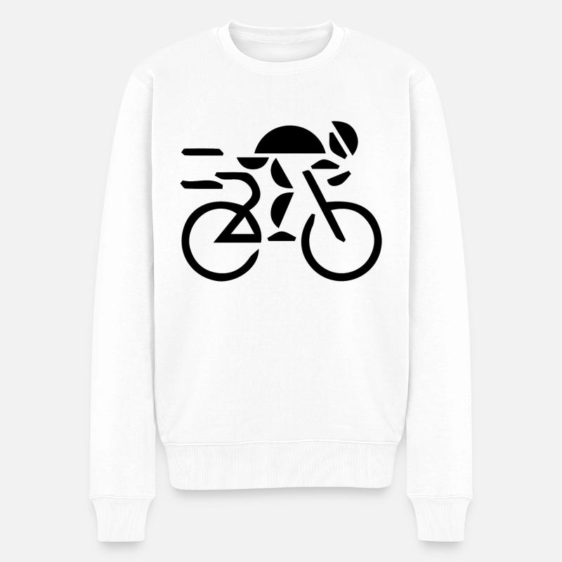 Biking Running Marathon Triathlon Fahrrad - Männer Premium Bio Pullover - Weiß